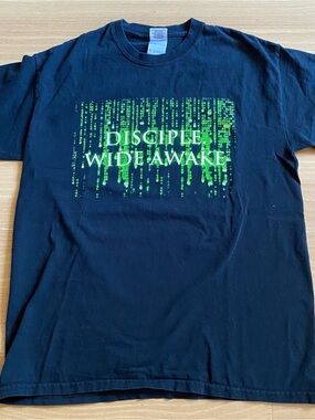 vintage Jesus matrix parody shirt Medium christian Disciple Wide Awake Bible
